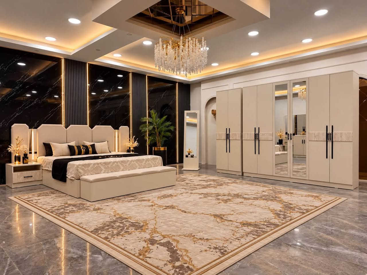 طقم ١٠ قطع • مودرن • سرير مخزن