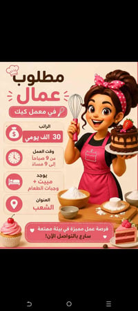 مطلوب عمال تواصل عل الرقم 07716111577