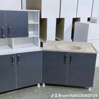 👈( كاونترات) mdf تركي:    كاونتر MDF خشب متر  ارضي وملحق مع سنك متر مر...
