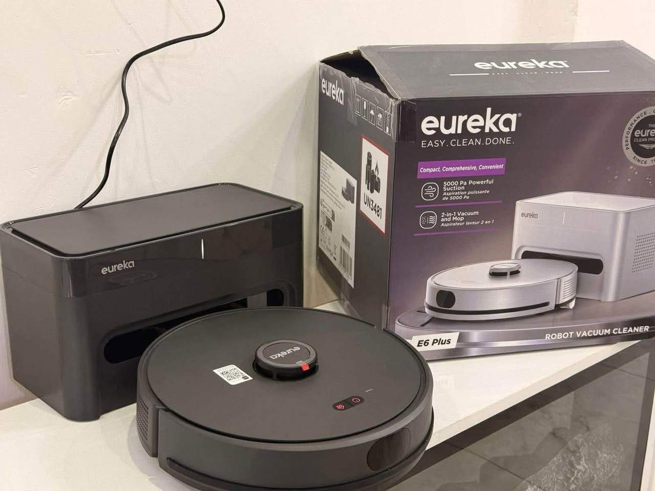 روبوت تنظيف Eureka E6 Plus
أهم المواصفات:

 • 🔹 قوة شفط: 5000Pa قوية لإزالة الغبار وشعر 

 

2×1: كنس + مسح أرضيات

🔹 ملاحة ذكية LiDAR: رسم خرائط وتنظيف دقيق

🔹 تفريغ ذاتي: يفرّغ الغبار تلقائيًا في القاعدة

🔹 تحكم ذكي: عبر التطبيق

🔹 تصميم نحيف: يصل أسفل الأثاث بسهول

جديد كبس شركه متوفر جمله مفرد للحجز عبر الخاص

او واتساب ***********
