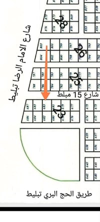 الجهة اليمنى • ١٧٠م • شارع ١٥م مبلط