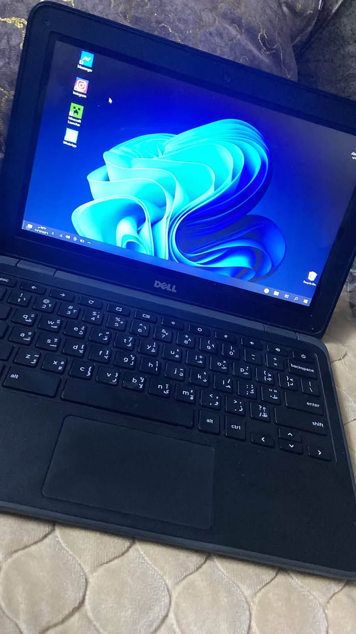 السلام عليكم ،المواصفات:
* الموديل: Dell Chromebook 11 3180
* المعالج: Intel Celeron N3060 — ثنائي النواة، يصل إلى 2.48 GHz
* الرام: يأتي 4GB LPDDR3
* التخزين: 32GB eMMC
* الشاشة: 11.6 إنچ، دقة 1366×768
* كرت الشاشة: Intel HD Graphics 500
* النظام: ChromeOS
* الكاميرا: 720p
* البطارية الأصلية: 42Wh، ثلاث خلايا
* الوزن: تقريباً 1.27 كغم
* Wi-Fi: 802.11ac
* Bluetooth: 4.0
* المنافذ: USB 3.1 عدد 2، HDMI، منفذ سماعة، microSD.
ملحقات: شاحنه اصليه مال جهاز 
السعر 75 وبي مجال 
رقمي : ***********
