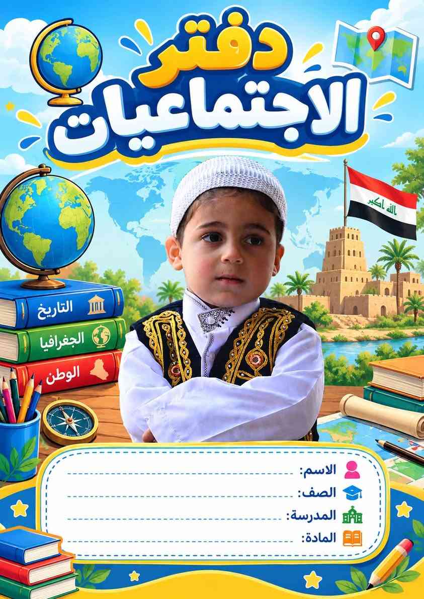 📚✨ غلاف دفتر طفلك… بتصميم يميّزه! ✨📚
حوّل صورة طفلك إلى ورقة لاصقة بحجم A4 بتصميم مدرسي مميز وجذاب، تحمل صورته الحقيقية وعنوان المادة بأسلوب أنيق ومحبب للأطفال. 🎒📖
🌟 تصميم خاص باسم وصورة الطالب
📐 مقاس A4
🖨️ جودة عالية ومناسبة للطباعة
🎨 ألوان وتصميم متناسق مع المادة الدراسية
✏️ مساحة لبيانات الطالب
💙 صورة الطفل تبقى هي العنصر الأساسي في التصميم
خلّي دفاتر طفلك مختلفة ومميزة من أول نظرة! 🌈📚
📩 أرسل صورة طفلك + اسم المادة، ودعنا نصمم له غلافًا خاصًا به.
للطلب والاستفسار مراسلة الصفحة أو الاتصال على الرقم ***********

نص مكتوب في الصور:
- دفتر الاجتماعيات التاريخ الجغرافيا الوطن الاسم: الصف: المدرسة: المادة:
- التربية الإسلامية بالعلم نبني أخلاقنا الإسم: الصف: المدرسة: المادة:
- القراءة الإسم: الصف: المدرسة: المادة:
- دفتر الرياضيات الإسم: الصف: المدرسة: المادة: