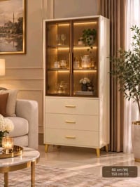 بوفية_فاترينا خشب انيق بدون انارة   الابعاد :: 60x150 سم