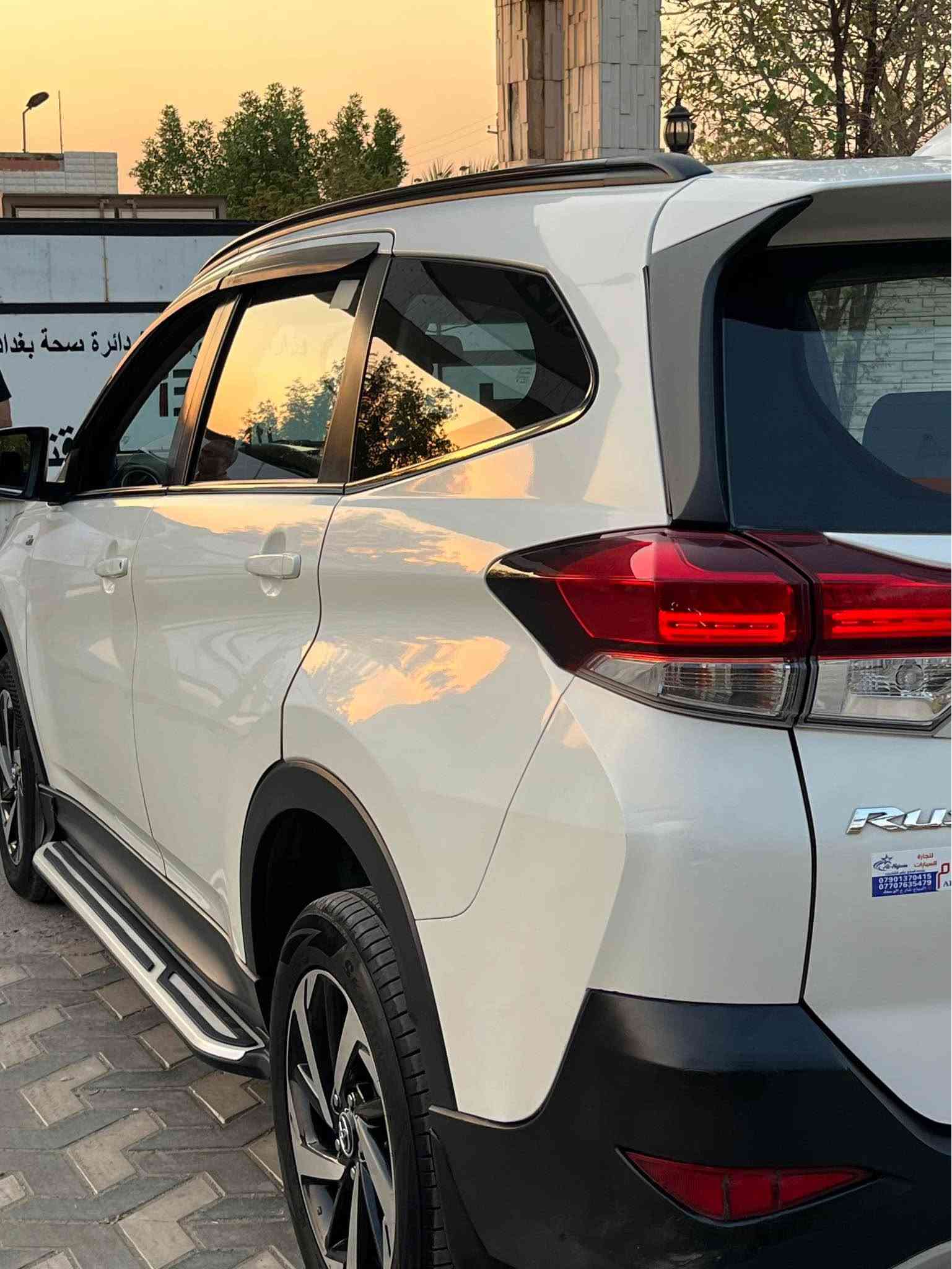 TOYOTA Rush 2019
 بيع او مراوس 
خليجي ساز  
1-ماشيه 137 الف كيلو فقط 
2-محرك 1500
3-اشاير بلمري 
4-ركاب عدد 7
5-بصمه 
6-تبريد ثلج 
7-قطعتين تبريد 
8-لايتات led 
9-كشافات ضباب 
10-كامره خلفيه 
11-شاشه 
12-شاشه تبريد 
13-رقم اربيل هزه وسنويه وأرقام جدد 
14-بك لايت led 
15- ويل كب عدد 5
16-حساسات خلفيه 
17-حاجب led 
18-تحكمات ستيرن
بغداد السيديه  
*********** بغداد, العراق

