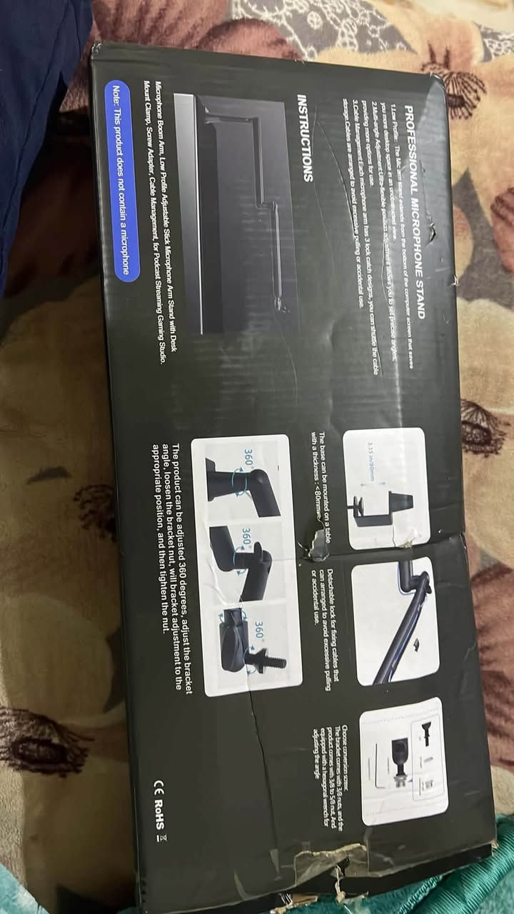 سلام عليكم اخوان ..
1. مايك هايبر اكس كواد كاست 
2.ستاند لون اسود تكدر تخفي بي الوايرات باكيتات وغراضهن كاملة 
سعر 100 مع الستاند قفل توصيل ماعندي
تواصل خاص او واتساب ***********
