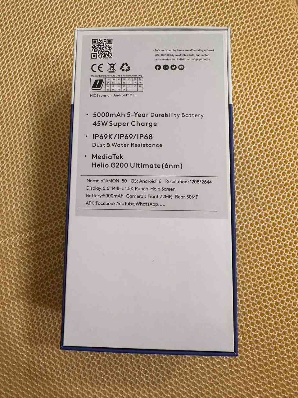 للبيع جهاز. Camon50 كوبي ماستر درجة اولى جديد   سعر 120 الف عنوان بغداد قرب جزيرة بغداد السياحية ***********

