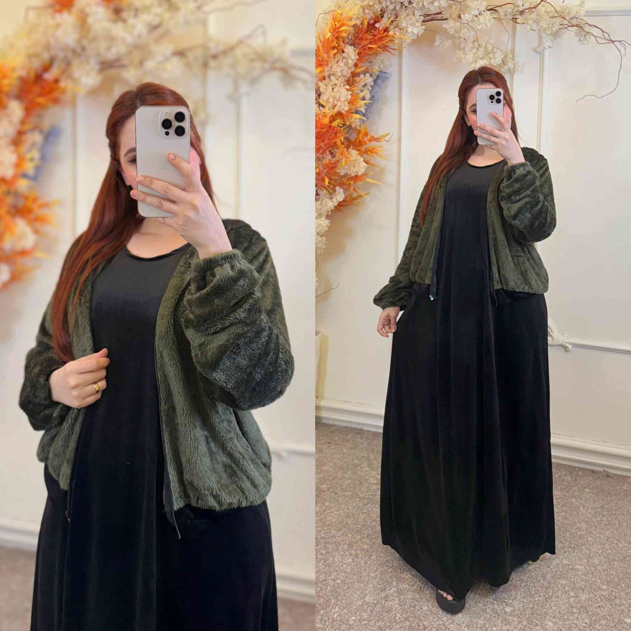 طقم قطعتين • جاكيت وفستان • مقاسات L XL XXL