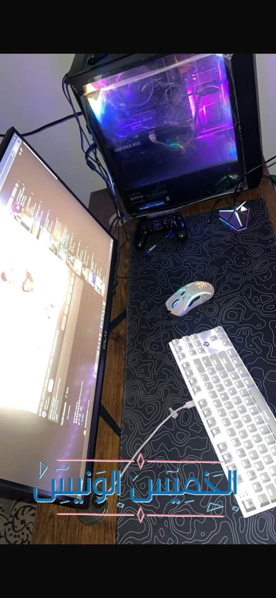 السلام عليكم تجميعة للبيع
المواصفات 

CPU: COR i5 12400F
GPU: RTX 3060 12g GALAX
M.B : AsrRock B660m PRO RS
امكانيه التطوير بيهه كلش عاليه
RAM: 16g (2x8) 3200 Hs
Hdd: 1T
SSd: 128G
PSU: Rockt 650w
Case: fantech 4 fan
مكاني البصرة / الزبير 
*********** 
السعر كامل التجمعية ويه الشاشة ماوس كلوريس كيبور ماوس باد 
السعر 1,350,000 دينار عراقي

نص مكتوب في الصور:
- الخميس الونيس
- المواصفات : CPU: COR i5 12400F GPU: RTX 3060 12g GALAX M.B : AsrRock B660m PRO RS امكانيه التطوير بيهه كلش عاليه RAM: 16g (2x8) 3200 Hs Hdd: 1T SSd: 128G PSU: Rockt 650w Case: fantech 4 fan