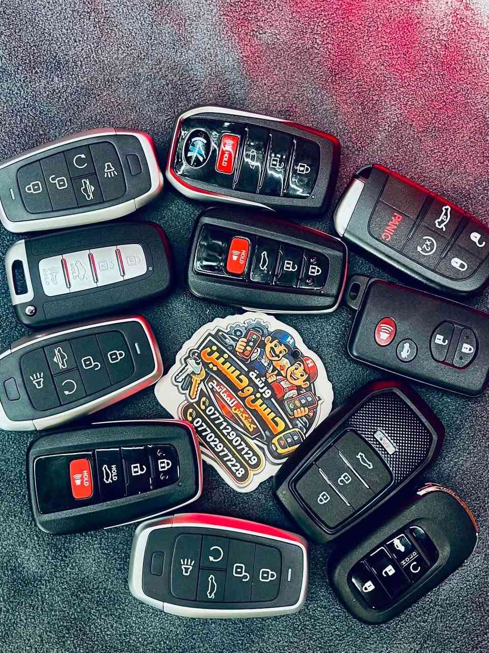 �🚘 ريموتات وبصمات لجميع أنواع السيارات والموديلات 🚘🔑
تحتاج ريموت جديد أو بصمة احتياط لسيارتك؟
نوفر لك ريموتات لجميع أنواع السيارات والموديلات 🔥

✅ جودة عالية
✅ ضمان على العمل والبرمجة
✅ برمجة دقيقة وسريعة
✅ ريموتات أصلية وبدائل بجودة ممتازة
✅ متوفر بصمات لجميع أنواع السيارات
✅ عمل نسخ احتياطية للمفتاح والريموت لتجنب مشاكل الفقدان

🚗 تويوتا | لكزس | نيسان | كيا | هيونداي | جيب | كرايسلر | دودج | فورد وغيرها

📍 ورشة حسن و حسنين كشكش للمفاتيح �

‭***********‬

‭***********‬
