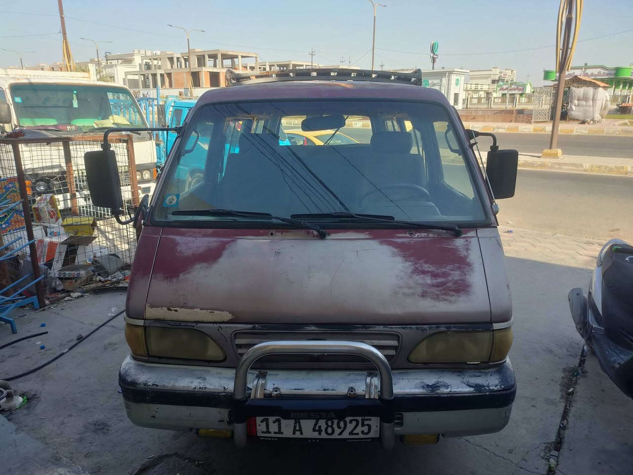 السلام عليكم
كيا بستا للبيع موديل 95 سنويه لل29 شهر 4 رقم انكليزي الجديد السياره بسمي
السعر 40 وبيها مجال قليل 
العنوان الفلوجه ***********
