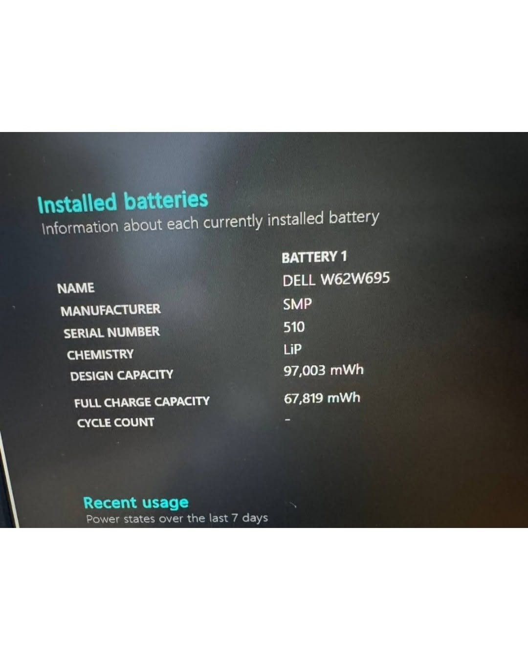 🔥 وحش الألعاب بشاشة عملاقة 17.3 إنچ وكارت RTX بقوة 115 واط! 🔥

🚀 أداء شرس 🔥 تبريد احترافي ❄️ شاشة عملاقة 🎮 تجربة Gaming من العيار الثقيل!

💎 DELL G7 17 7700 GAMING 💎

✔️ المعالج: Intel Core i7-10750H – الجيل العاشر

✔️ الرام: 16GB DDR4

✔️ التخزين: 512GB NVMe M.2 SSD

✔️ كارت الشاشة: NVIDIA GeForce RTX 2070 8GB GDDR6 🔥

✔️ قوة الكارت: 115W ⚡

✔️ حجم الشاشة: 17.3 إنچ 🖥️

✔️ دقة الشاشة: FHD – 1920×1080

✔️ معدل التحديث: 144Hz ⚡

💰 السعر: 950,000 دينار عراقي فقط  شامل أجور التوصيل إلى جميع محافظات العراق 🇮🇶

نص مكتوب في الصور:
- Dell G7 17 7700 Gaming
- دكان للحاسبات 0776428135
- Installed batteries Information about each currently installed battery BATTERY 1 NAME DELL W62W695 MANUFACTURER SMP SERIAL NUMBER 510 CHEMISTRY LiP DESIGN CAPACITY 97,003 mWh FULL CHARGE CAPACITY 67,819 mWh CYCLE COUNT - Recent usage Power states over the last 7 days