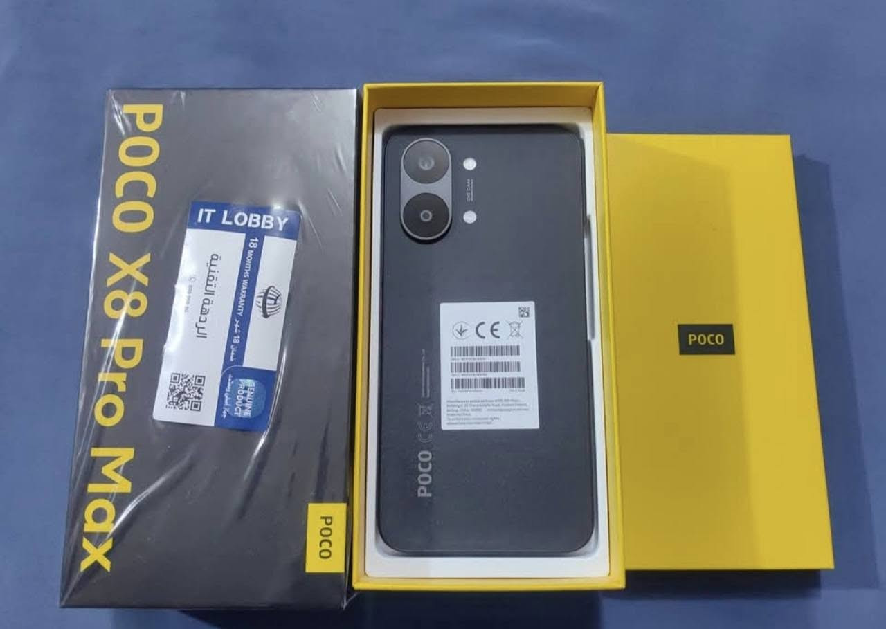 للبيع والمراوس بهونر 600 برو او عادي
بوكو X8 pro max ذاكرة 512 
كامل ملحقات مشحون 39 دورة ضمان
السعر 740 الف
يوجد توصيل لجميع المحافظات 
***********

نص مكتوب في الصور:
- POCO
- POCO X8 Pro Max
- Flaggschiff-Chip
- Dimensity 9500s
- Großer 8500 mAh Akku