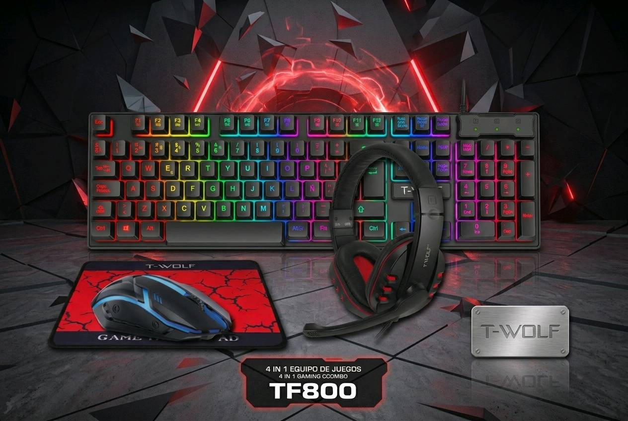 T-WOLF TF800 – طقم ألعاب 4 في 1
🎮 T-WOLF TF800 | Gaming Combo 4-in-1
كل أساسيات الـGaming Setup بطقم واحد 🔥
⌨️ Keyboard
• 104 مفتاح
• إضاءة LED بثلاثة ألوان
• USB 2.0
• كابل 1.45m
🖱️ Gaming Mouse
• 1200 DPI
• 3 أزرار
• إضاءة LED
• USB 2.0
• كابل 1.35m
• عمر الأزرار حتى 2 مليون ضغطة
🎧 Gaming Headset
• درايفرات 40mm
• تردد 20Hz – 20kHz
• مقاومة 32Ω ±10%
• كابل 1.75m
• منفذا 3.5mm
🖱️ Gaming Mouse Pad
• 30 × 25 سم
• سطح فائق النعومة
• قاعدة مانعة للانزلاق
• قماش + مطاط
🔥 4 قطع أساسية في طقم واحد — مناسب للألعاب والاستخدام اليومي
السعر /30الف
للطلب او استفسار عبر خاص او انستا Turab_Store او رقم ‎***********
توجد خدمة توصيل لجميع المحافظات 5,000