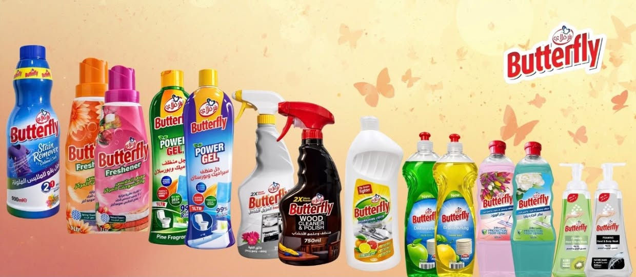 لا تتعب نفسك بكل المنظفات… اختار الصح 😉🧼

 ✨ منتجات **شركة آفاق الديار**\
 🦋 منظفات **Butterfly**\
 ⭐ منظفات **Euro Plus**

 كلشي تحتاجه للنظافة والترتيب، بجودة تخليك تعتمد عليها كل مرة ❤️

 💥 تنظيف أقوى\
 ✨ لمعان أحلى\
 🌸 ريحة منعشة\
 🏠 ونتيجة تفرحك من أول استخدام!

 لا تخلي النظافة تصير شغلة متعبة 😍

#مندوب_كرخ_الشمالي_***********

نص مكتوب في الصور:
- Butterfly العناية بالمنزل العناية بالملابس
- Butterfly
- يوروبلس URUPLUS سائل غسيل الملابس نظافة عميقة .. عطر يدوم طويلاً جودة عالمية PREMIUM QUALITY نظافة فائقة Deep Clean عطر منعش Long Lasting Fragrance يحافظ على الألوان Color Protect يذوب سريعاً Fast Dissolving لطيف على اليدين Gentle on Hands 6 KG توفير أكبر للغسالات الأوتوماتيك For Automatic Machines وللغسيل اليدوي For Hand Wash سهل الاستخدام Easy to Use بعطر الربيع Spring Fresh
- FOR THE BLACK YOU LOVE للعناية بالفخامة واللون الأسود Deep Black Protection حماية اللون الأسود Fabric Care Formula تركيبة للعناية بالأقمشة Long Lasting Fragrance عطر يدوم طويلاً PREMIUM QUALITY INTERNATIONAL STANDARD EFFECTIVE CLEANING تنظيف فعال PROTECTS FABRIC يحمي الأقمشة KEEPS BLACKS LOOKING NEW يحافظ علي الأسود كالجديـد BLACK IS NOT JUST A COLOR, IT'S A STATEMENT
- NEW ADVANCED FORMULA 2X MORE POWER CLEAN - POLISH PROTECT ينظف . يلمع . يحمي DEEP CLEANING تنظيف عميق NATURAL SHINE لمعان طبيعي LONG-LASTING PROTECTION حماية تدوم طويلاً FOR ALL WOODEN SURFACES لجميع الأسطح الخشبية 750ml CLEAN TODAY SHINE FOREVER نظافة اليوم... لمعان يدوم FURNITURE الأثاث DOORS الأبواب CABINETS الخزائن FLOORING الأرضيات PREMIUM QUALITY TRUSTED PERFORMANCE PERFECT FINISH
- 2X More Power Butterfly Freshness المزيل الشامل نظافة تدوم... على كل الأسطح POWERFUL CLEANING تنظيف قوي وفعال BRILLIANT SHINE لمعان يدوم طويلاً FRESH FRAGRANCE عطر منعش يدوم مثالي لجميع أسطح منزلك 2X More Power Butterfly Freshness المزيل الشامل فائق القوة ينظف، يلمع ويعطر 750 ml. المطابخ KITCHENS الحمامات BATHROOMS الأثاث FURNITURE الأرضيات FLOORS نظافة .. لمعان .. عطر منعش كل يوم!
- بور جل نظافة تدوم طويلاً تنظيف فائق لمعان يدوم طويلاً فعالية عالية نتائج احترافية نظافة عميقة حماية من الترسبات انتعاش يدوم طويلاً
- HD
- نظافة عميقة وانعاش يدوم
- تركيبة متطورة • رغوة عالية • حماية للألوان