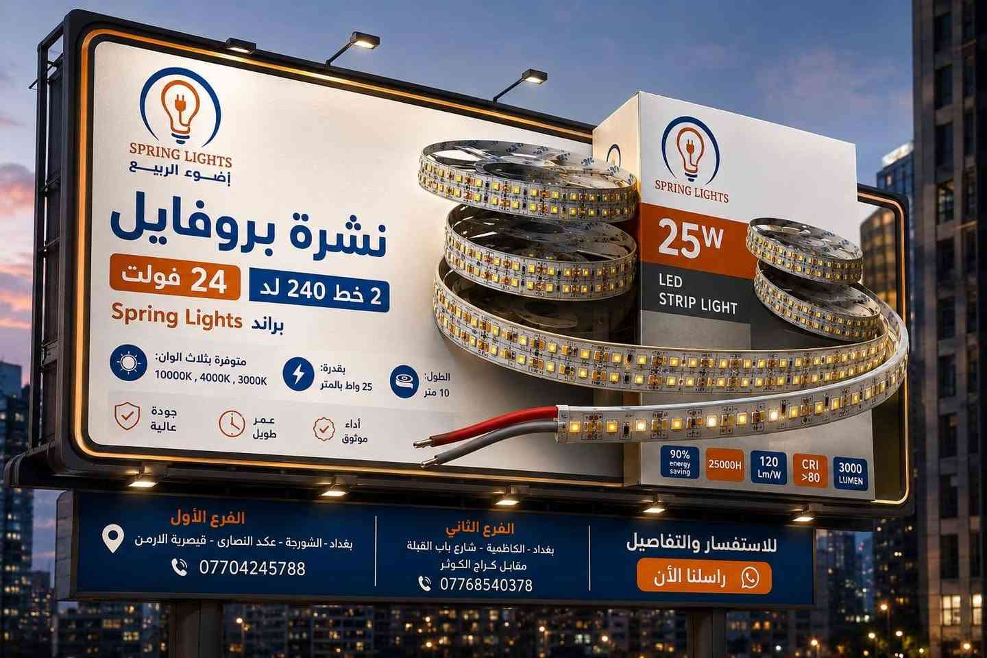 ⚡ للفني والكهربائي… إذا تريد شغلك يعيش، اختار النشرة الصح من البداية! 💡
وصلتكم نشرات البروفايل 24 فولت من براند Spring Lights  
♦️بجودة عالية وأداء مصمم للشغل الاحترافي 👌
♦️متوفرة بعدة خيارات حسب احتياج المشروع 
♦️وذات إنارة قوية ومتجانسة وعمر تشغيل طويل
 ♦️مناسبة للبروفايلات والديكورات ومختلف مشاريع الإنارة الحديثة.

🧰 ولأن الفني والكهربائي شريك نجاحنا… أكو دعم خاص للفنيين والكهربائيين
أسعار وتجهيزات مميزة، ونسعى دائماً نوفرلك المنتج اللي يخليك تقدم شغل مرتب وتكسب ثقة زبونك. 🤝

⚡الموزع الرئيسي في العراق لمنتجات سبرنك لايت
 Spring lights
    منتجات بجودة ومتانة وكوالتي عالي وضمان حقيقي وأسعار ترضي الجميع 

 ✅ علما هناك أسعار ﻷصحاب المحلات التجارية والمشاريع العامة والكميات الكبيرة والمجمعات السكنية

💡مع أضواء الربيع راح  تحصل على منتج بجودة حقيقية، أداء يعتمد عليه، وسعر منافس يمنحك راحة البال.

📍زورو فروعنا 

 الفرع الأول: بغداد - الشورجة – عكد النصارى -قيصرية الأرمن 📞 ***********
 الفرع الثاني:بغداد - الكاظمية – شارع باب القبلة -مقابل كراج الكوثر 📞 ***********

🚚 نوفر لكم خدمة التوصيل إلى جميع محافظات العراق.

🎁 مسابقة مميزة لعشاق الإضاءة!
علّق بكلمة SPRING LIGHTS 👇
وادخل ويانه في القرعة الشهرية وفرصتك تربح جائزة قيمة 🎉

✅ زورو صفحاتنا على مواقع التواصل الأجتماعي :

🔷 صفحتنا على  منصة التيك توك:
https://www.tiktok.com/@alrabea551?_r=1&_t=ZS-93mtwvFYT3c

🔷صفحتنا على منصة الفيس بوك:
https://www.facebook.com/share/1DSFhmavDu/

🔷صفحتنا على منصة أنستغرام :
 https://www.instagram.com/al_rabea551?igsh=Mnhpa2Jpa3Rrc21r

🔷 تجمع مقاولين شركة أضواء الربيع 
https://chat.whatsapp.com/B8FXa34X2308mMe8bM9yz3?s=cl&p=a&ilr=1

🔷 تجمع فنيين وكهربائين شركة أضواء الربيع 
https://chat.whatsapp.com/KzFLXycGXEE2QhbucYR7zL?s=cl&p=a&ilr=1

#أضواء_الربيع #SpringLights #كهربائيات_العراق
 #نشرة_بروفايل #انارة_حديثة #فنيين_كهرباء #كهربائيين #مواد_كهربائية #بغداد

