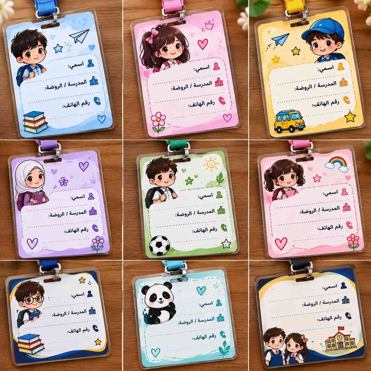 🌷 بطاقات تعريفية لأطفالكم وطلابكم
نكتب عليها اسم الطفل، اسم المدرسة أو الروضة ورقم الهاتف بتصميم أنيق ومرتب.
متوفرة الآن في مطبعتنا 🤍
***********
