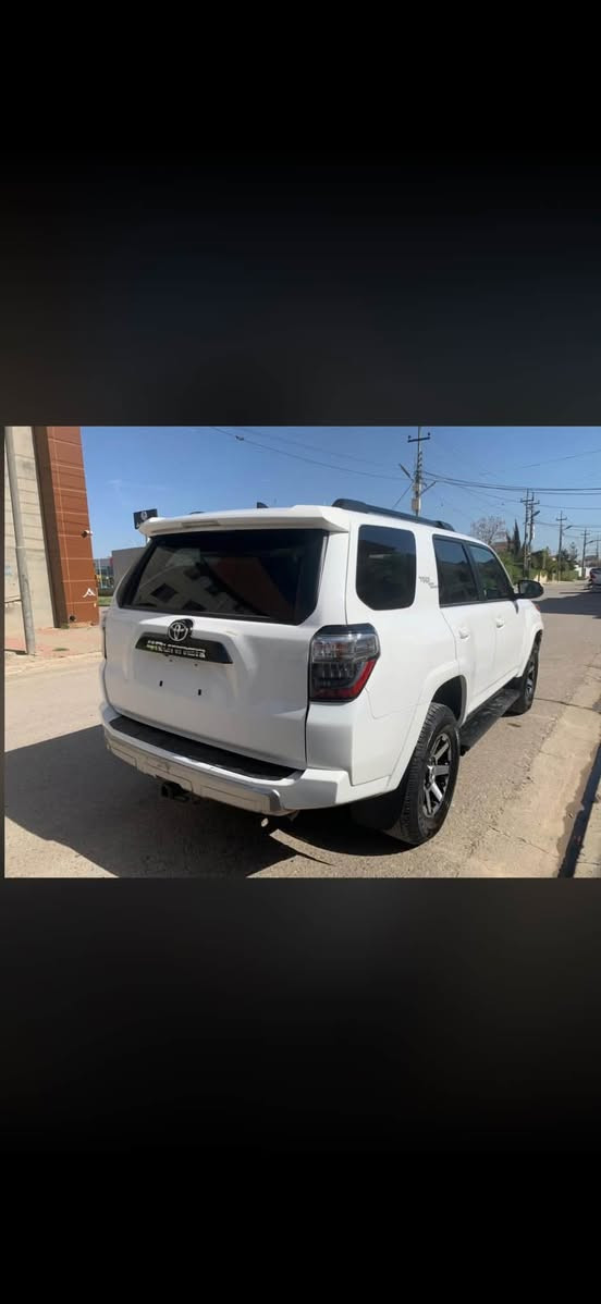 ماشاءالله
‏TOYOTA  4RUNNER TRD Off Road

~ تويوتا 4 رنر  لون ابيض 

~ وارد أمريكا  

~ موديل2024 

~ محرك 6 سلندر  / V6 

~ مواصفات  TRD Off Road Prenium

~فول مواصفات

~بصمة  

~ دبل أكسل ( 4*4) ونظام الزحف الخاص ب trd

~ شاشة كبيرة

~   كاميرة خلفية

~سكان هيترة 

~ داخل اسود 

~ رادار امامي و جانبية 

~تحديد سرعة 

~نظام ECO

~ حجم تايرات١٧ ويل بيلادي 

~ (  5 ) خمسة راكب 

~ ماشي47 الف ميل 

~ سيارة بدون صبغ 

~ ايرباك سترن وبردة راجع ببلادي اصلية  

~ رقم شاصي موجود في المنشور 

~صورة حادث موجودة في المنشور 

~ سعر(305)💰ورقة دولار بيها مجال 🤏

***********

***********
