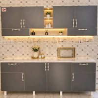 كاونتر خشب MDF ارضي وملحق قياس مترين وسنك متر و20 مرمر سعر 325 الف