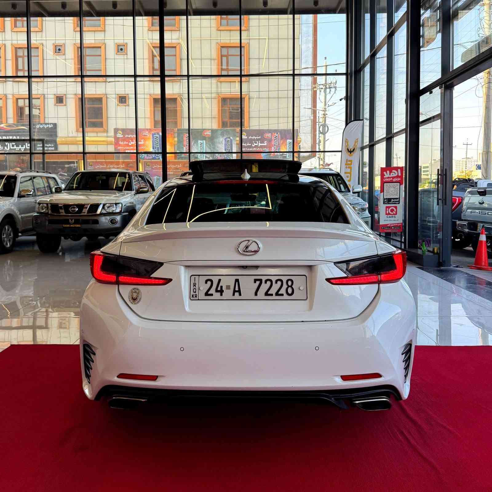 ⚜️ سلام عليكم اخوان ⚜️ 
لكزز RC300 موديل ٢٠١٧ F sport
سيارة محرك 20 TURBOT ✈️
مواصفات سيارة : 
كشنات جلد و كهربائي 
كشنات تدفئة و كشن خزن 
داخل احمر بلادي 
شاشة كبيرة 
ماوس 
ثلاث وضعيات قيادة 
كاميرا خلفي 
حساسات ٣٦٠ درجة 
تحدید سرعة و خط شارع 
فتحة صقف 
تحكمات استيرن 
بعد بي هواية مواصفات.........
سيارة مبين ماشاءالله كلش حلوة و مرتب جاهز مجهز 
سيارة ٣ قطع مصبوغ و ارباكات سستم 
رقم دهوك جديد تحويل ثاني يوم 
عنوان اربيل.....
*********** 
*********** أربيل, العراق
