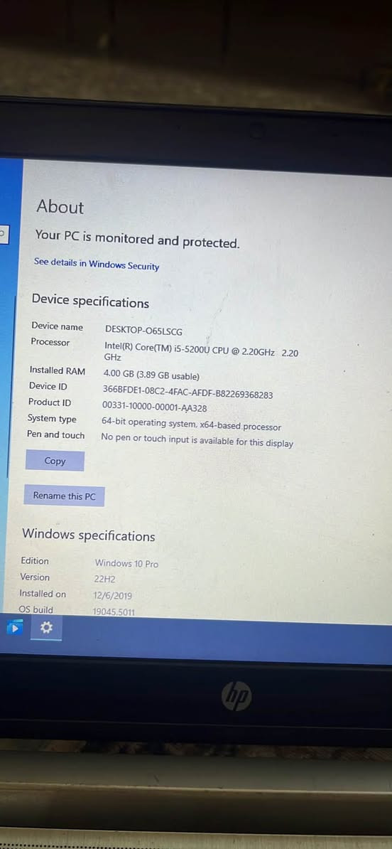 HP لابتوب • i5-5200U • رام ٤ جيجا