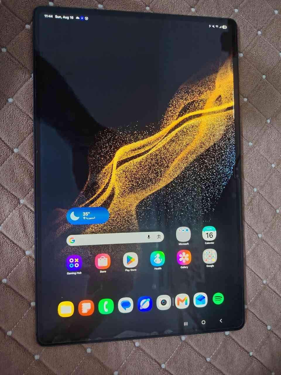 السلام عليكم
للبيع Galaxy Tab S8 Ultra 5G

الجهاز نظيف جدا وحالته ممتازة واستخدام شخصي

الموديل SM-X906B

نسخة 5G

الرام 12GB

التخزين 256GB

المعالج Snapdragon 8 Gen 1

كرت الشاشة Adreno 730

الشاشة Super AMOLED بحجم 14.6 انش

القلم الاصلي موجود

الكارتون الاصلي موجود

عليه حماية شاشة وكفر

الجهاز ما مفتوح ولا داخل تصليح

ما بي اي خلل

نسبة النظافة تقريبا 90 بالمية

البطارية جيدة جدا 

السعر  550،000 دينار 

للاستفسار واتساب او اتصال

***********
مكاني الرمادي - حي العادل
