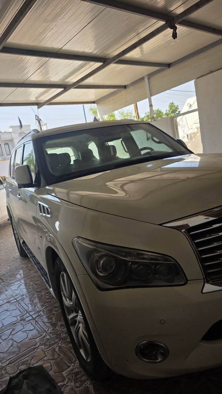 infinity QX80
مواصفات

8 سلندر 
ماشيه 159 الف كيلو 

بصمة - سلايت - داخل بيجي - فورويل - رادار امامي و خلفي - رادار جانبي - خمس كاميرا - 3 شاشة - تشغيل عن بعد - صندوق

شفت - ثلاجة - كشنات جلد - كشنات تتفيئة و تبريد - کشن و

ستيرن خزن - كشنات امامي و خلفي كهربا - تيريد مركزي - حصاص امامي و خلفي - سماعة BOSE - مراي شفت - داخل

فورميكا - فوليوم - تحديد سورعة - زينون - بعد
اربع تایر و ویل حجم 22 بيلادي جديد جديد

سيارة جديد ماشالله بدون نواقص

سيارة شرط بدون ای نواقص گیر و محرك  و حدادی و کهربائيات كامل 

 و شرط ورقة بانزين معها 
و سنوية و رقم جديد سنوي بأسمي تحويل غرامة بشرط

سعر  دفترين و 25 و بيه مجال 

للأستفسار ***********
