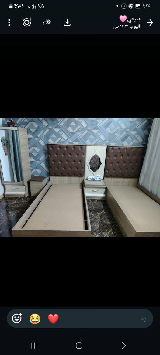 غرفة نوم تركي سريرين اريدهه ب ٧٥٠وبيهه مجال***********
