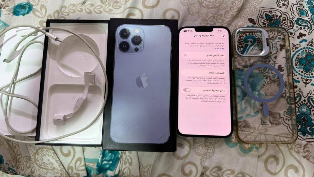 السلام عليكم...ايفون ١٣ برو ماكس دبل { شريحتين }
ذاكرة { 512 } شـــرق اوســـط عربي { وتـــر بــروف }
بطاريه 80 الون المميز البحري
غراضة كاملة مطابقة مع الكيبل الاصلي تايب سي
جهاز اصلي نموذج m مكفول من اي خلل فحص حاسبه كله نورمل ضمان من اي خلل مكفول على وضع الشركه 
للبيع او مراوس مكاني كربلاء 
السعر 700 الف *********** كربلاء, العراق
