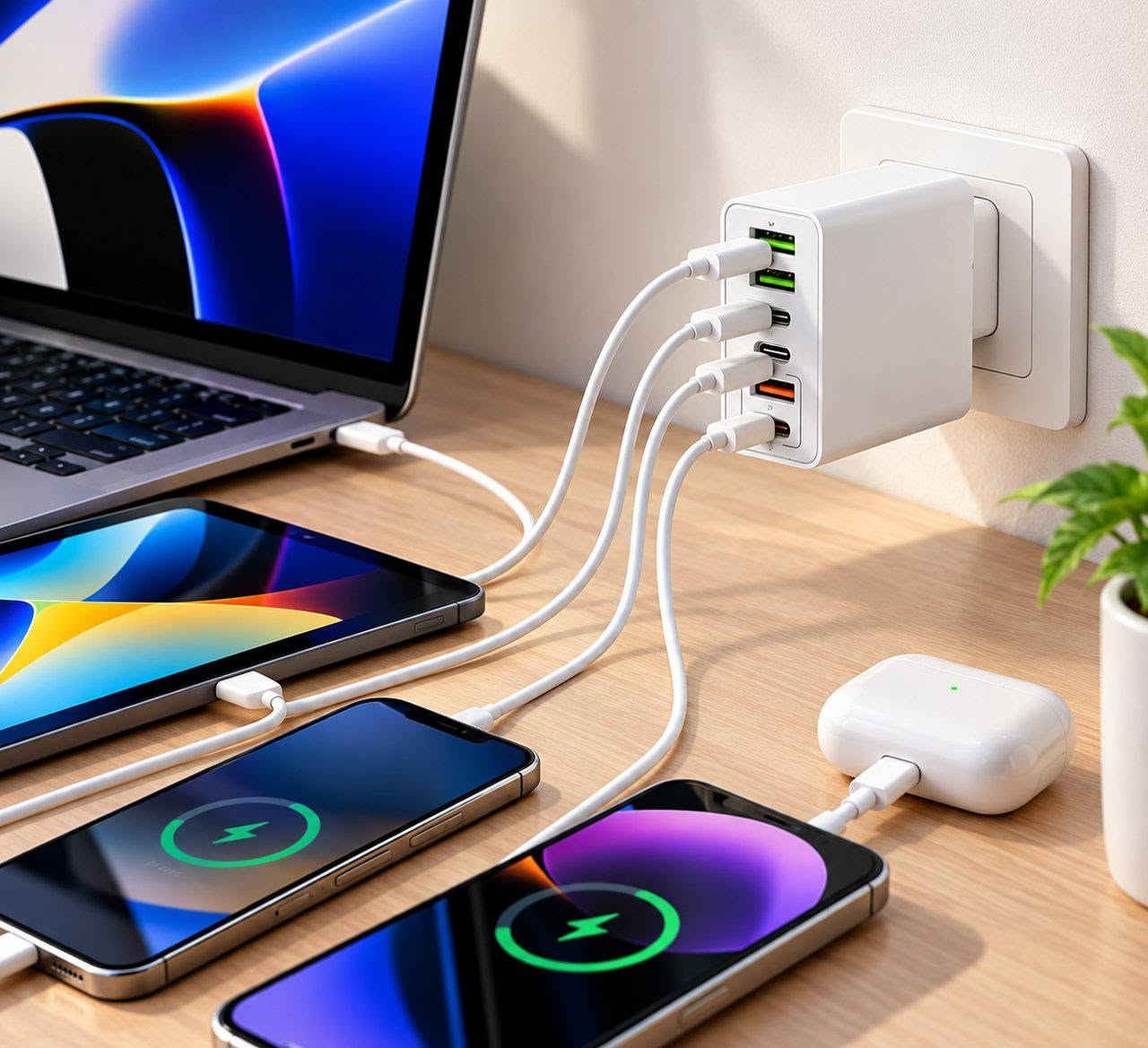 شاحن اجهزة متعدد النوافذ جديد سعر 12 ألف 
واتساب : ***********
. قدرة معلنة 200W.

. 3 منافذ USB + 3 منافذ PD.

. يدعم الشحن السريع لعدد من الأجهزة 
والبروتوكولات.

. متوافق مع أجهزة متعددة مثل الهواتف والأجهزة اللوحية وغيرها.

. يدعم مخرجات متعددة: 5V / 9V / 12V حسب مواصفات الجهاز.

. يعمل على مدخل كهربائي 100–240V.

. مناسب لشحن عدة أجهزة في وقت واحد.

• موديل الجهاز: ADC-PD010
توصيل لجميع مناطق بغداد 3 آلاف فقط
