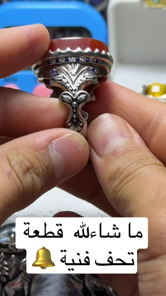 عقيق يماني أصلي • خواتم • صياغة