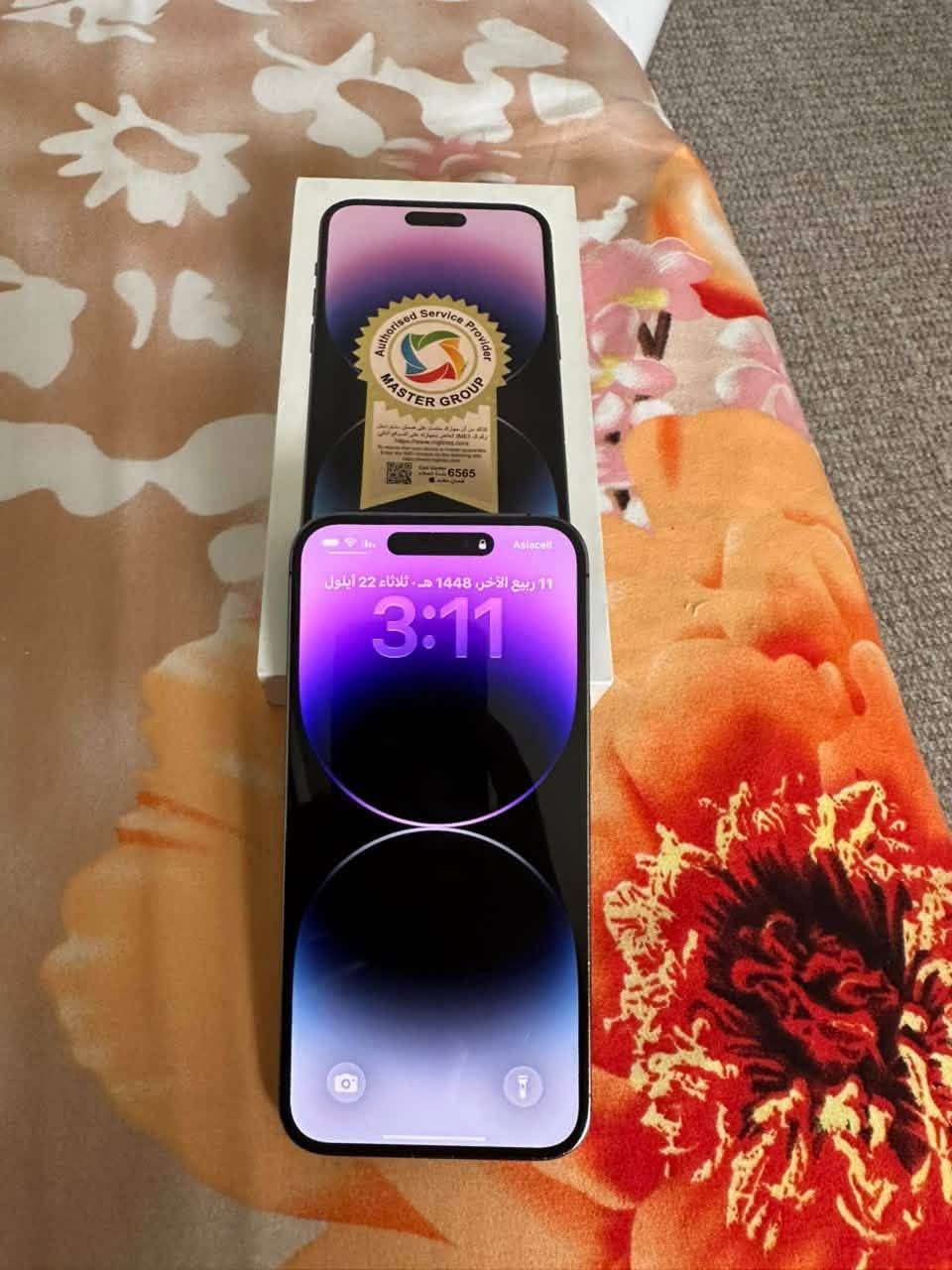 السلام عليكم  iphone 14 pro max جهاز جديد كلش ممفتوح ولا داخل تصليح شرق اوسط باب اول لون بنفسجي كارتونه مالته موجوده بطارية 75 % ذاكره256 السعر850 الف للاتصال ***********
