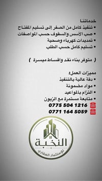 مكتـب النخبـة للاستثمـار العقـاري والتصميـم المعمـاري  العنوان :   الد...