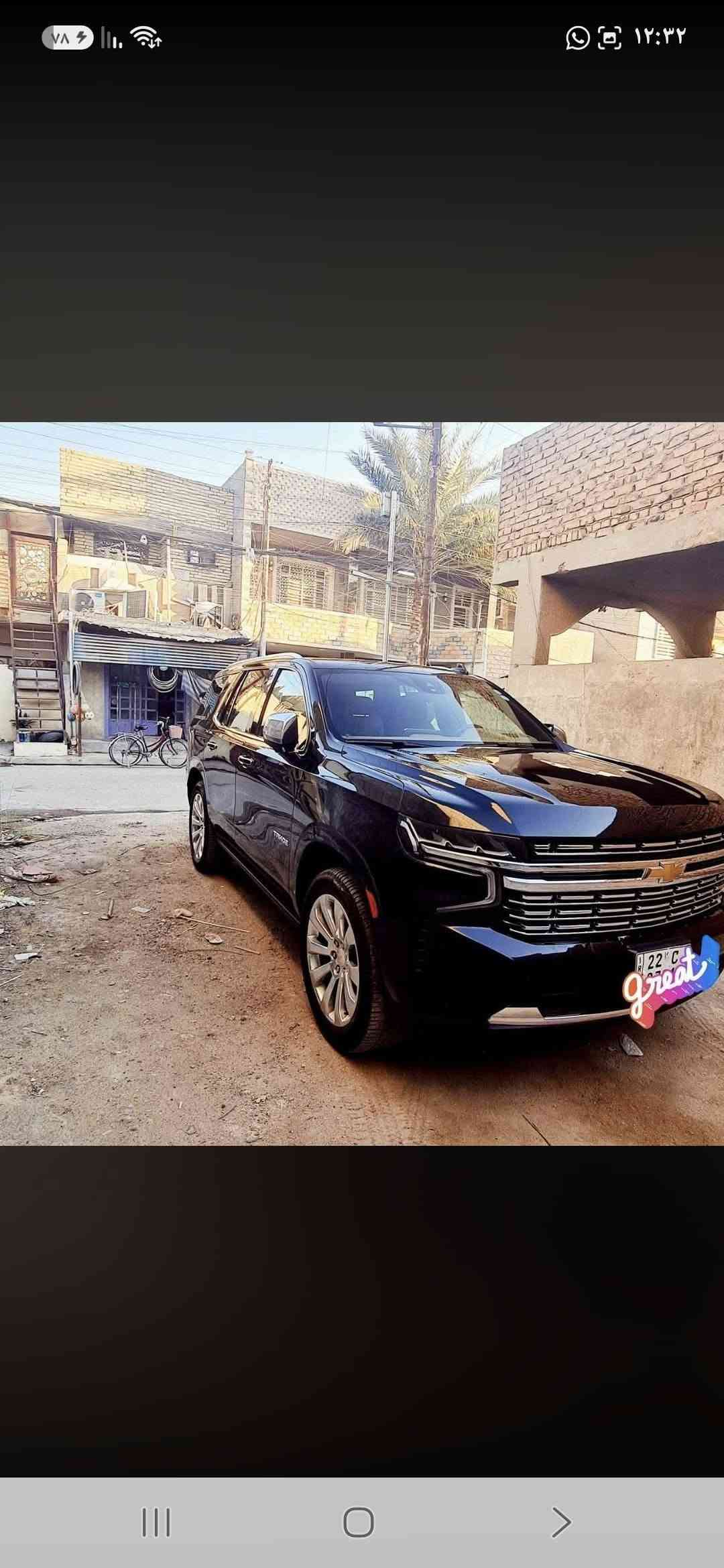 تاهو بريمير فول مواصفات 1/1
موديل2023 استخدام شخصي 

مكفوله من الصبغ والبارد والتكحيل 

سياره مكفوله كفاله عامه  وسعر
510 وبيهه مجال حك الجية
*********** مامتواجد ع الفيس الاستفسار عن الرقم فقط

نص مكتوب في الصور:
- Great
