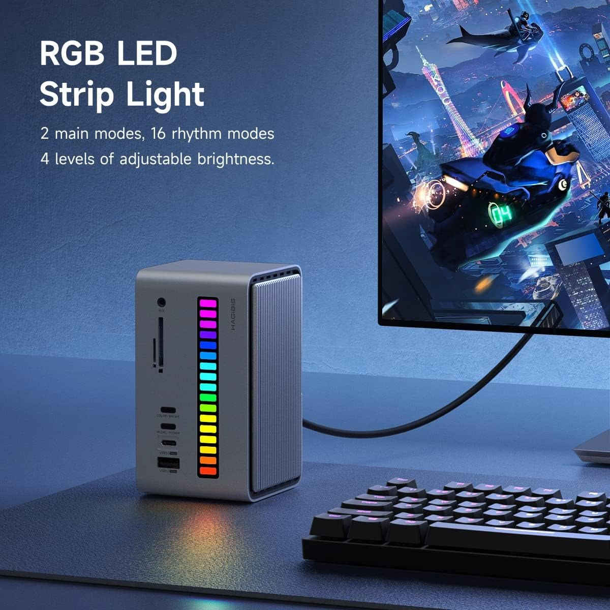 داكينج USB-C • M.2 NVMe • شحن ١٠٠ واط