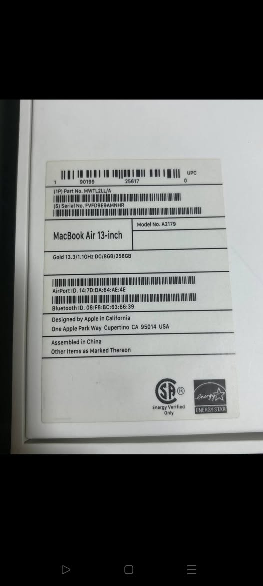 ماك بوك اير 2020
للبيع: MacBook Air 13-inch (موديل 2020)  (أخت الجديد) السلام عليكم، متوفر لابتوب ماك بوك إير نظيف جداً جداً وبحالة ممتازة للاستخدام:المعالج: Intel Core i3 بسرعة 1.1 جيجاهرتز.الذاكرة (RAM): 8 جيجابايت.المساحة التخزينية: 256 جيجابايت SSD.اللون: ذهبي مميز (Gold).النظافة: الهيكل الخارجي والشاشة نظيفة جداً (بدون أي شخوط أو عيوب وتعتبر أخت الجديدة تماماً).

الملحقات: متوفر مع اللابتوب كرتونته الأصلية + الشاحن الأصلي مالتها + وصل الضمان القديم.
الموقع: بغداد/ عامريه 
السعر: 500,000 دينار عراقي (وبيه مجال بسيط جداً للشراي والمهتم الجاد). للتواصل والاستفسار: *********** واتس اب موجود .
