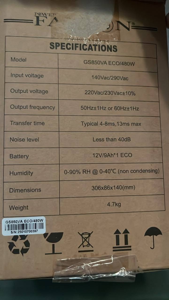 و  ups مستعمل قليل البطاريات بعدهم جديدات وماتعبانه
من شركة Falcon 
850va
480w
انتباه ups القدرة مالته 480w 
السعر 35 مكاني موصل متوفر توصيل داخل الموصل فقط 
تواصل واتساب فقط ***********
8g
 ddr3 2*4 متوفر رامات 
السعر خاص 
مكاني موصل ومتوفر توصيل داخل الموصل فقط 
ومتوفر معالج i5 2400مع المبرد مالته 
 3.1ghz
التواصل واتساب فقط ***********
