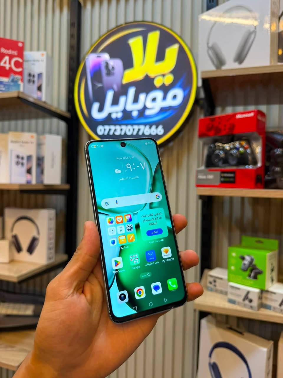 ب 199 الف بس 🧨🧨🥷 تفجير الاسعار
هونر X9c cmart ✨
الذاكره 256GB  
رام 12 +12 يعني 24 
جهاز نضافه 90‎%‎ 
بدون عيب وخلل بصمه جانبيه 
كارتون ويه الجهاز  مستبدل شاشه بل شركه حصرا ‼️
يعني مو تجاري مو تلك بلادي بل شركه ضمان لمدة شهر 
السعر 199 الف بس 
للتواصل واتس اب *********** 
عنوان موصل الزهور قرب قهوه السرحان  باسم يلا موبايل 📲 
تنبيه التواصل عبر رقم الواتس آب ***********
