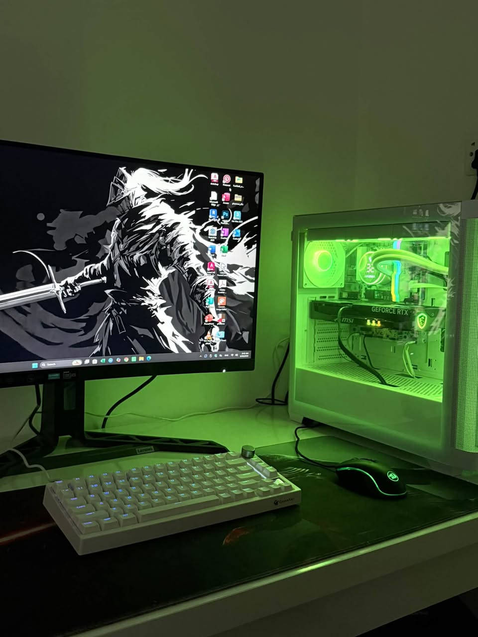 سلام عليكم تجميعة للبيع
خاص او اتصال 
***********

CPU: Intel Core i7-14700F

 GPU: MSI RTX 5060 Ti 16GB – 3 Fan

 RAM: 32GB DDR5 6000MHz (16GB × 2)

 Motherboard: B760 DDR5 White Edition

 Storage: 1TB M.2 NVMe SSD

Cooler: SAMA 360mm Liquid

PSU: 750W 80+ Bronze

Case: White Gaming Case
