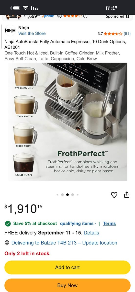 لاول مره بالعراق والوطن العربي Ninja AutoBarista Pro وجوه سعرها الرسمي
للتواصل 
***********

