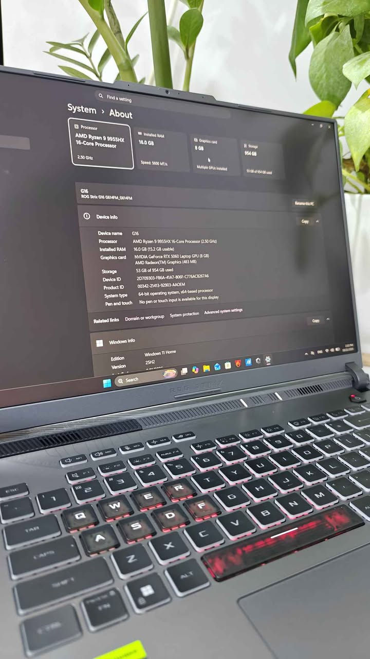 ROG Strix G16 • RTX 5060 • حرق شاشة