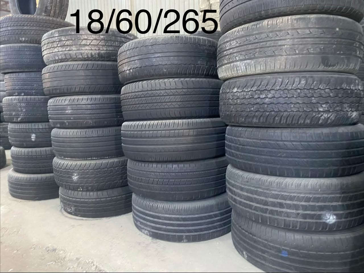 اطارات بالة نظيفة
وهاي بعض من النماذج من القياسات في  مجمعنا 
للتوصل على الوات ساب ***********
                                    ***********.

نص مكتوب في الصور:
- ١٠/٥٥/١٨٥
- 195R15
- 18/60/265
- 265/65/17
- ٢٠/٥٥/٢٣٥