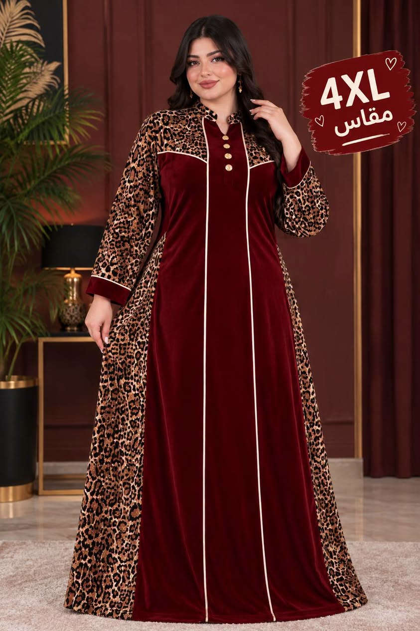 گلابية خليجي • مخمل سوبر سوفت • مقاس 2XL-5XL