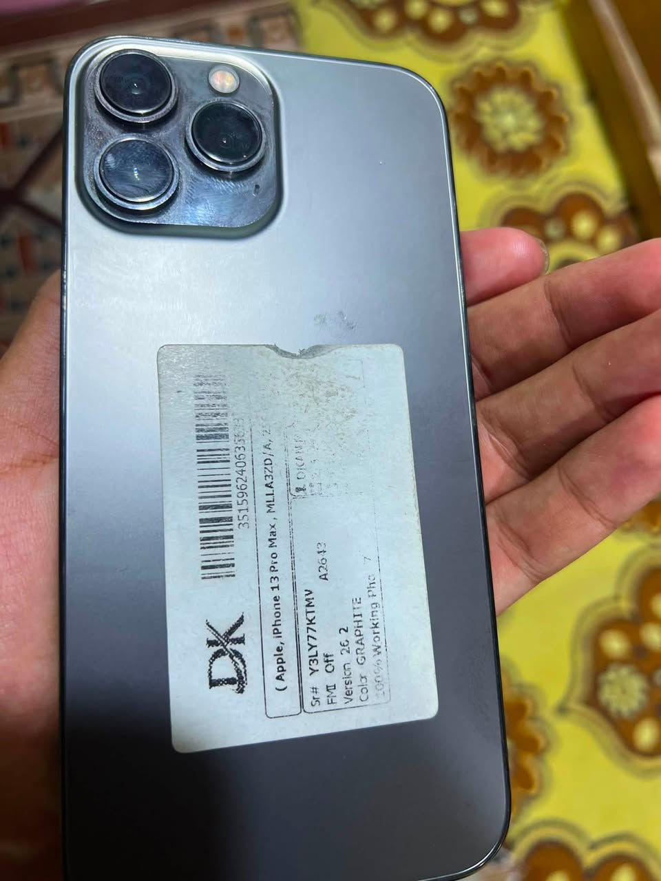 ايفون 13 برو ماكس امريكي نظيف مستخدم كلشي مامبدل فقط شاشه وشاشه اصليه السعر 600 للتواصل ***********
