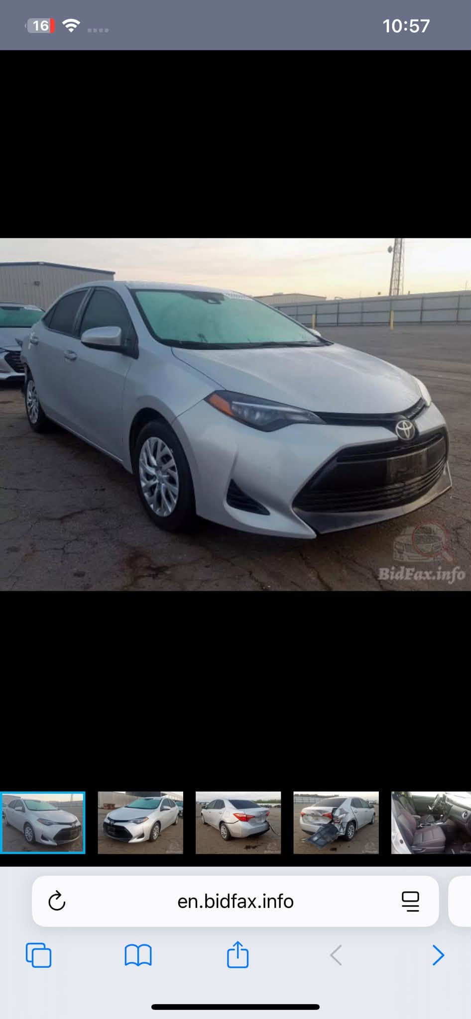 السلام عليكم كورلا 2018 سياره بسمي تفاصيل داخل المنشور السعر 135  بيهه مجال  مكاني بغداد رقم  ***********

نص مكتوب في الصور:
- BidFax.info
- 16 10:57 en.bidfax.info BidFax.info