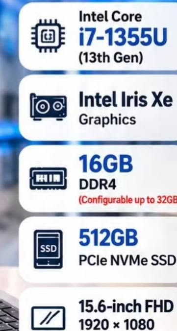 HP بالكارتون • i7-1355U • ١٦GB/٥١٢GB