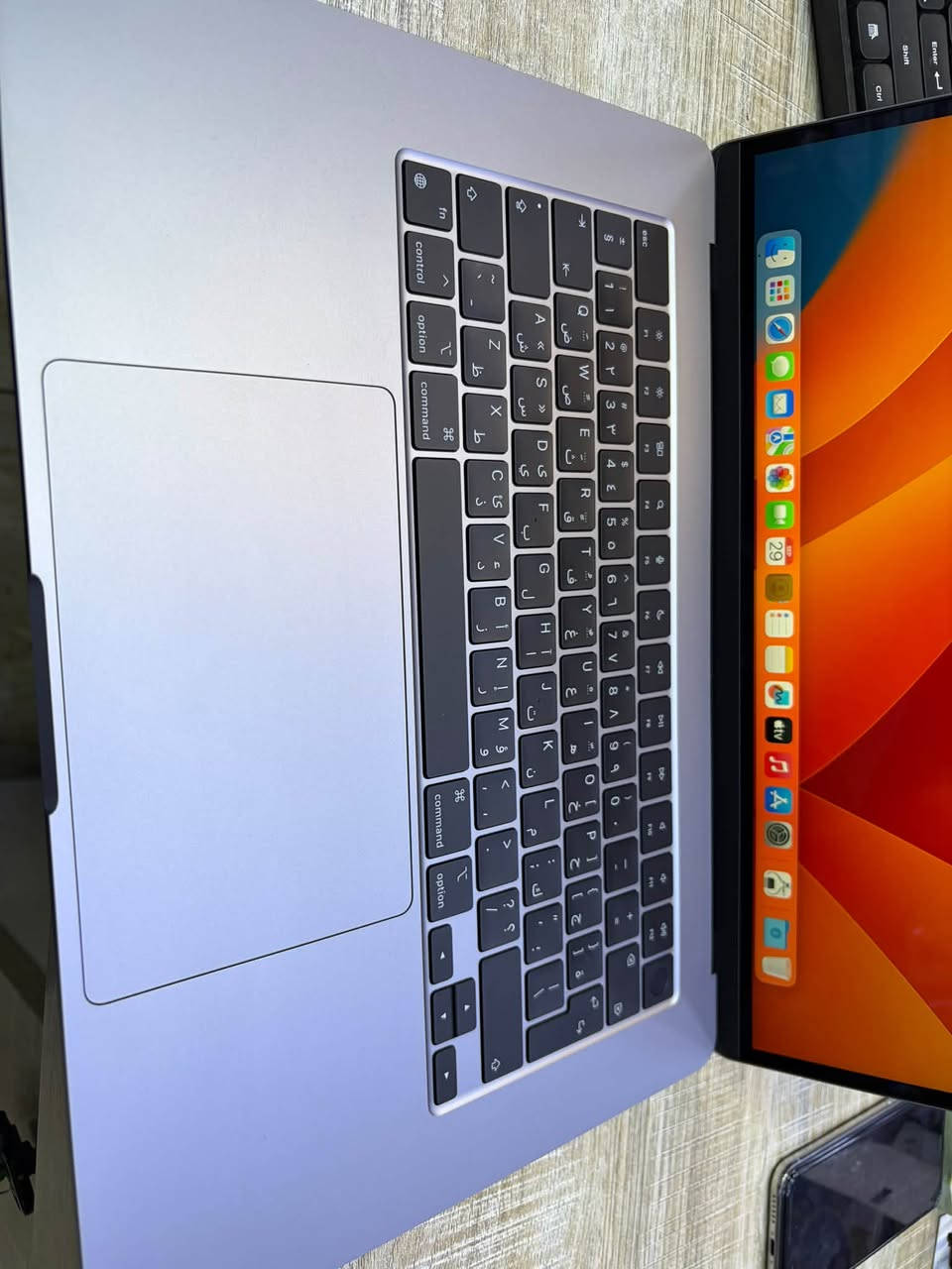 apple macbook air
15 inch 
m2 
ram 8
ssd 512 
battry 100%  عدد دورات 1 
مع شاحنه فقط بدون باكيت 
عربي شرق اوسط 
السعر : مليون و 100 الف 
بغداد - المنصور 
***********

نص مكتوب في الصور:
- System Information File Edit Window Help
- ware
- A
- ople Pay
- dio
- uetooth
- amera
- ard Reader
- ontroller
- iagnostics
- isc Burning
- ethernet
- ibre Channel
- ireWire
- Graphics/Displays
- Memory
- NVMeXpress
- PCI
- Parallel SCSI
- Power
- Printers
- SAS
- SATA
- SPI
- Storage
- Thunderbolt/USB4
- USB
- et트워크
- Firewall
- Locations
- Volumes
- WWAN
- Wi-Fi
- Software
- Accessibility
- Applications
- Developer
- Disabled Software
- Extensions
- MacBook Air
- Battery Information:
- Model Information:
- Serial Number:
- D863251A5SL1P9A6
- Device Name:
- bq40z651
- Pack Lot Code:
- 0
- PCB Lot Code:
- Firmware Version:
- 0b00
- Hardware Revision:
- 100
- Cell Revision:
- 3f16
- Charge Information:
- The battery's charge is below the warning level:
- No
- Fully Charged:
- Charging:
- State of Charge (%):
- 65
- Health Information:
- Cycle Count:
- 1
- Condition:
- Normal
- Maximum Capacity:
- 100%
- System Power Settings:
- AC Power:
- System Sleep Timer (Minutes):
- Disk Sleep Timer (Minutes):
- 10
- Display Sleep Timer (Minutes):
- Sleep on Power Button:
- Yes
- Wake on LAN:
- Hibernate Mode:
- 3
- LowPowerMode:
- PrioritizeNetworkReachabilityOverSleep:
- Battery Power:
- 2
- Current Power Source:
- apple's MacBook Air > Hardware > Power
- Control Center
- Siri & Spotlight
- Privacy & Security
- Desktop & Dock
- Displays
- Wallpaper
- Macintosh HD
- System Repor
- Software License Agreement - Re
- ENERGY STAR® Compliance -
- TM and 1983-2023 Apple Inc. A