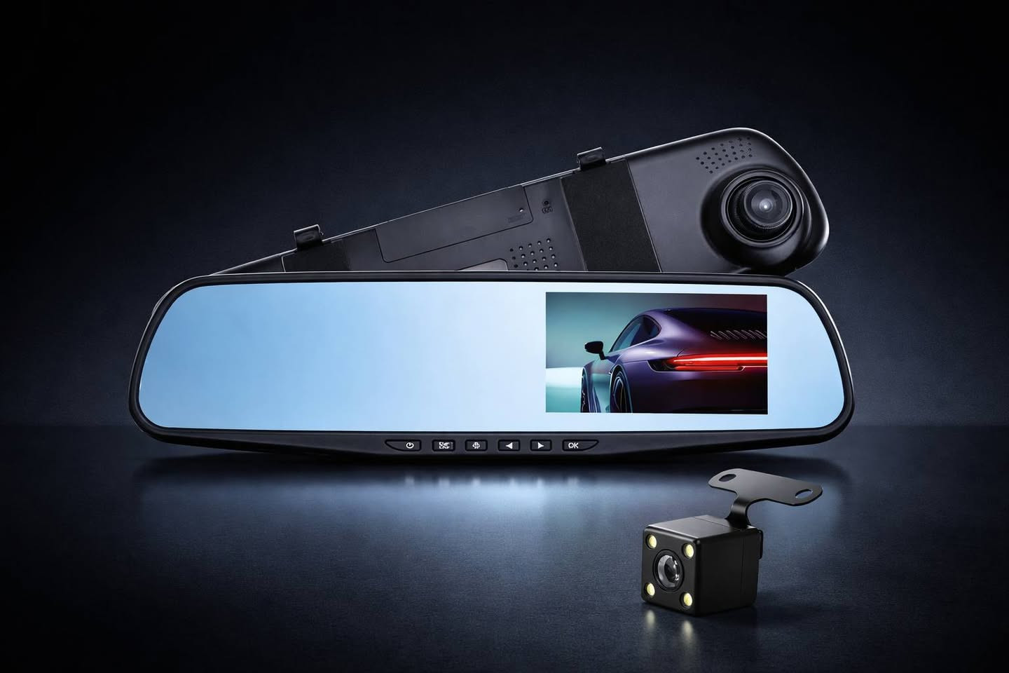 مرآة السيارة الذكية Vehicle Blackbox DVR - كاميرا مزدوجة وشاشة 4.5 بوصة
• الموديل: Z-3061.

كاميرا داش كام متطورة مدمجة داخل مرآة الرؤية الخلفية، تمنحك تسجيلًا كاملًا للطريق من الأمام والخلف مع شاشة عرض مدمجة لتعزيز أمان قيادتك.

• شاشة عرض مدمجة: تأتي بشاشة مقاس 4.5 بوصة من نوع TFT مدمجة في المرآة لمتابعة التسجيل مباشرة.

• تصوير عالي الدقة: تدعم تسجيل الفيديو بدقة Full HD 1080P لضمان وضوح التفاصيل والصور.

• عدسة واسعة الزاوية: مزودة بعدسة رؤية عريضة (Wide-angle lens) بزاوية 170 درجة لتغطية أكبر مساحة ممكنة من الطريق.

• نظام تسجيل الطوارئ: يحتوي على مستشعر G-Sensor الذي يقوم بحماية الفيديوهات من المسح عند حدوث اصطدام.

• خاصية الرؤية الليلية: تدعم تقنية Night Vision لتحسين جودة التصوير في ظروف الإضاءة المنخفضة.

• مراقبة ذكية: تدعم ميزات اكتشاف الحركة (Motion Detection) والتسجيل الدوري (Cyclic Recording) لضمان عدم توقف التسجيل.

المواصفات:
• دقة الفيديو: 1920x1080P / 1280x720P.
• صيغة الفيديو: MOV (H.264, Audio: AAC).
• تخزين الذاكرة: تدعم بطاقة ذاكرة TF حتى 32 جيجابايت كحد أقصى.
• البطارية: مدمجة بسعة 150mAh.
• واجهة الطاقة: 12-24V 2A.
• اللغات: تدعم لغات متعددة.
• الميكروفون والسبيكر: مدمج داخل الجهاز.

محتويات العلبة:
• مرآة الرؤية الخلفية المزودة بالكاميرا والشاشة.
• كاميرا خلفية إضافية.
• وصلات التركيب والطاقة.
السعر 25 الف
لدينا توصيل لجميع المحافظات العراق 
للحجز مراسلتنه على الصفحه او واتساب 
***********
