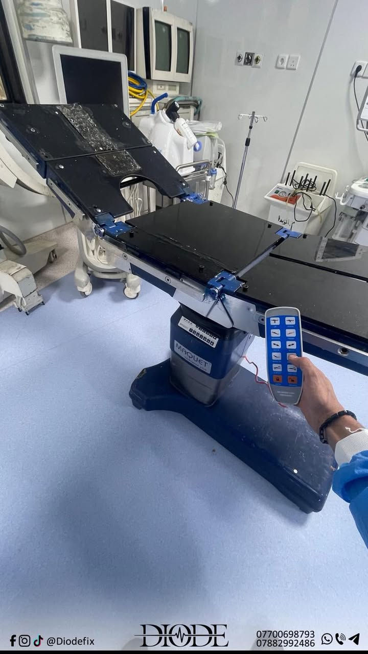 ⁨ خدمة صيانة متميزة لكافة الأجهزة الطبية
نقدّم لكم خدمات صيانة وتأهيل شاملة بدقة وكفاءة عالية، جانب من اعمال الصيانة لفريق مهندسي دايود للاجهزة الطبية لأحد المستشفيات الاهلية في محافظة واسط 
 
 لجهاز 
✅ operation table (كاوچ عمليات)
نوع maquet 
علماً انه تم تركيب نظام إلكتروني كامل وريموت بتصميم خاص بشركتنا
وكذلك تصليح النظام الهايدروليكي الخاص بالسرير 
وتعويض القطع الناقصة 

📍 صيانة ميدانية داخل العيادة أو المركز الطبي
🔹 فحص شامل
🔹 تبديل قطع عاطلة
🔹 صيانة دورية وطارئة
🔹 دعم فني واستشارات

📞 للتواصل:
دايود للاجهزة الطبية
***********⁩
***********
