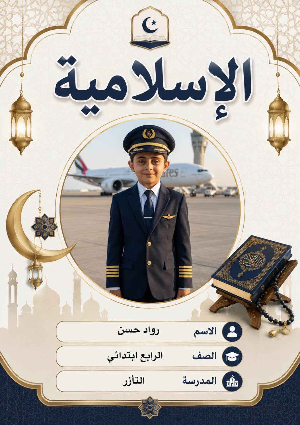 جلاد دفتر وكتاب حسب الطلب نطبع صور اطفالكم وبطاقات تعريفية وستيكرات لكل المواضيغ 
للحجز والاستفسار المراسلة على الخاص بغداد, العراق

نص مكتوب في الصور:
- دفتر القراءة الاسم : رقيه رضا زياره الصف : الرابع ابتدائي الشعبة : المدرسة : اقرأ تحلم .. تتعلم وتصل
- دفتر الاملاء
- الاسم : رقیه رضا زیاره
- الصف : الرابع ابتدائي
- الشعبة :
- المدرسة :
- أخطّي بإملائي .. وأرسم مستقبلي بنجاحي
- *********** library_kinani
- القراءة
- الاسم
- رواد حسن
- الصف
- الرابع ابتدائي
- المدرسة
- التأزر
- الرياضيات
- الإسم:
- ايلين عمر
- الصف:
- الخامس
- المدرسة:
- الرسول الإبتدائية
- 2 + 3 = 5
- 7 - 2 = 5
- 4 × 3 = 12
- 10 ÷ 2 = 5
- x + y = z
- A = πr²
- y = πx + b
- الإسلامية
- الاسم رواد حسن
- الصف الرابع ابتدائي
- المدرسة التآزر
- الصف: الخامس الابتدائي
- المدرسة: الرسول الابتدائية
- الاجتماعات
- الاسم ايلين عمر
- الصف الخامس
- المدرسة الرسول